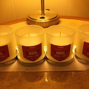 HEB True Texan BBQ Burnt Ends Candles (Set of 4) + Foil & Recipe Cards